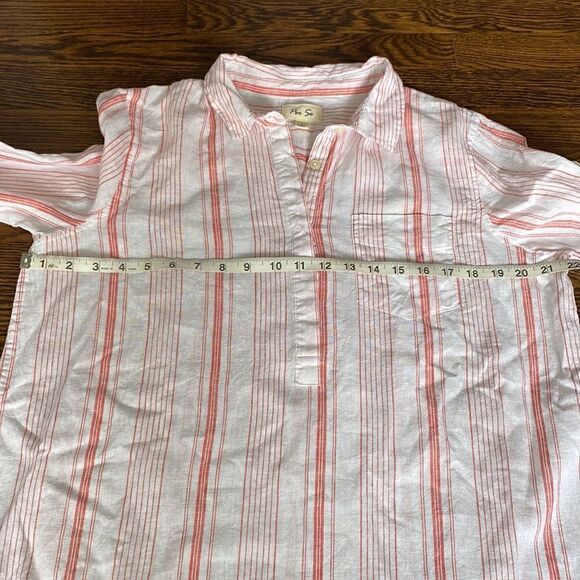 NWOT - Per Se Linen Blend Striped Pullover Shirt - Size Large - Picture 6 of 10